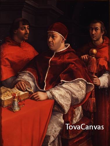 라파엘로의 Ritratto di Leone X coi cardinali Giulio de&#039; Medici e Luigi de&#039; Rossi